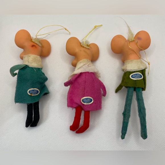❄️Vintage Mice Christmas Ornaments Lot of 3 Knee Hugger Decorations - Picture 6 of 9